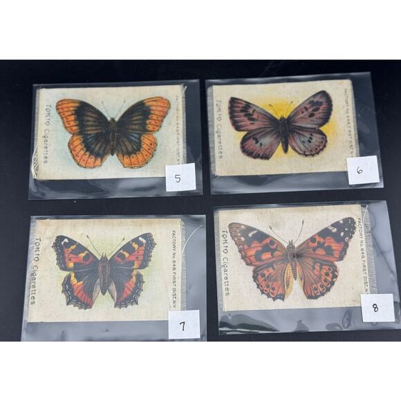Assorted Antique Tokio Cigarettes Butterfly & Moth Silks - Picture 2 of 9